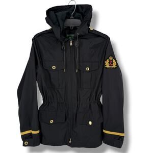 Ralph Lauren Crested Hooded Jacket Womens Size Small Nautical Windbreaker